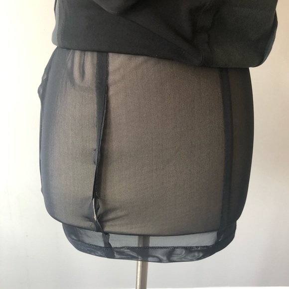 Alice & Olivia Faux Leather Evening Dress Chiffon - Picture 7 of 15